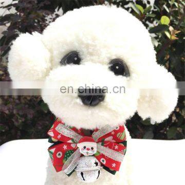 Christmas Handmade Bow Big Bells Pet Collar Dog Cat Holiday Bow Tie Collar photo-6