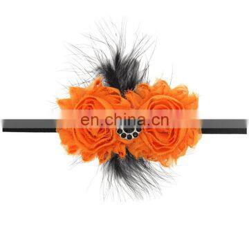 Orange and Black Over the Top Bows Girls Big Hair Bows Halloween Baby Headband Kids Autumn Hair Accessories