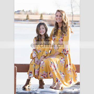 2019 New long sleeve mother and daughter matching dresses for mommy and me (this link for WOMAN)