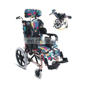 Folding aluminum high back children cerebral palsy wheelchair