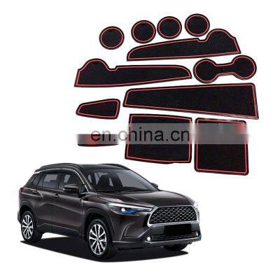 Non-Slip Interior Door Groove Gate Pad Fit Door Compartment Cup Center Console Liners Door Slot Mat For Toyota Corolla Cross