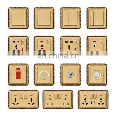 Type 86 UK/EU Standard Pop Socket The Wall Phone Socket Copper Wire Drawing Panel Sockets And Switches Electrical 16A photo-4