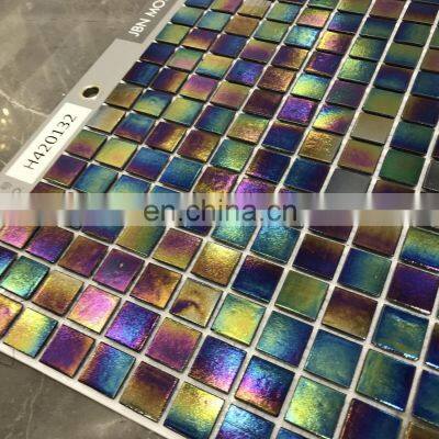 irridiscent color bathroom mosaic tiles and swimming pool tile mosaic splash back hot melting glass mosaics tiles