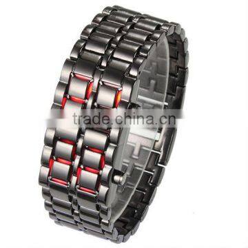 2013 latest and hot products iron samurai lava style led watch