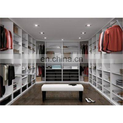 Modern solid wood and leather closets modular walk in bedroom wardrobes