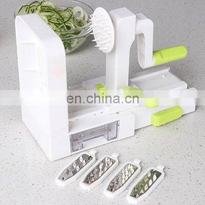 Manual Chopper Kitchen Plastic Hand Tabletop Cutter Fruit Peeler Multipurpose Spiral Vegetable Slicer photo-3