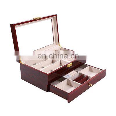 Double Layer Large Capacity Jewelry Storage Box Multifunctional Gift Window Wooden Box Set Jewelry Integrated Packaging Box photo-5