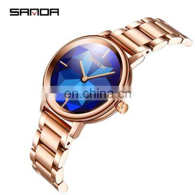 2019 New Irregular Design SANDA P1019 Women Quartz Watch Stainless Steel Strap Female Wristwatches