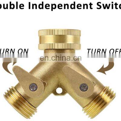 Factory Direct Supply Garden Hose Splitter 2 Way Brass Garden Hose Quick Connector Used for Garden Watering photo-4