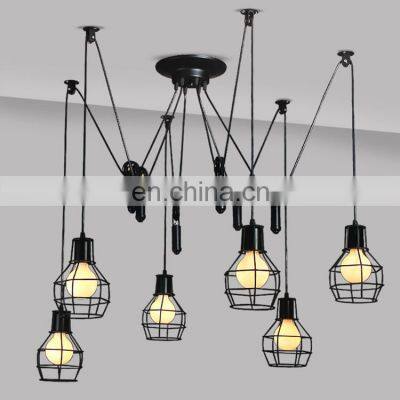 Retro Loft Industrial Iron Hanging Lights E27 110V 220V LED Black Pendant Lamps for Kitchen Living Room Bedroom Aisle Restaurant photo-3