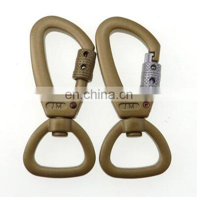 Wholesale 7075 Anodized Aluminum Swivel Carabiner Hooks With Auto Locking photo-2