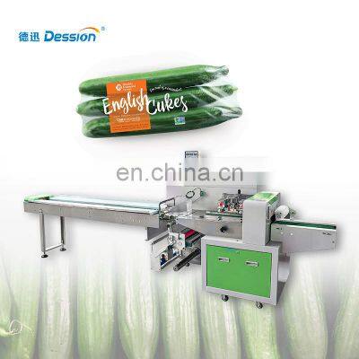 Automatic pillow roll wrapping machine vegetable mini cucumber packing machine