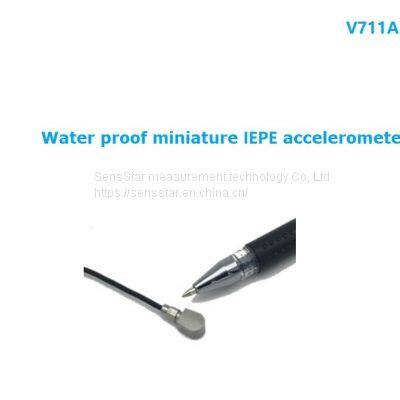 V711A water proof miniature IEPE accelerometer,IP68 underwater vibration sensor