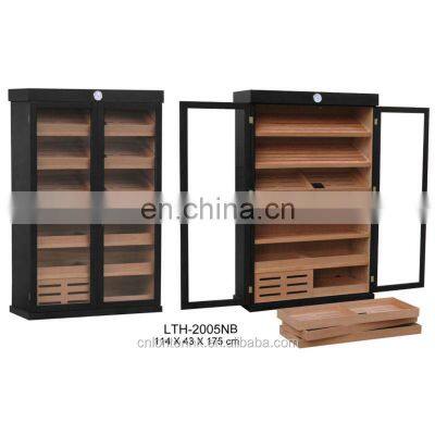 Humidity Large 4000 - 5000ct Customized Mahogany Spanish Solid Cedar Wood Cigar Humidor Two Door Cigar Cabinet photo-2