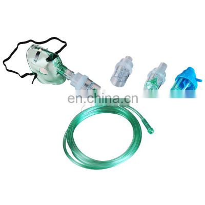 High quality infant pediatric adult sizes disposable oxygen nebulizer mask with tubing 2m