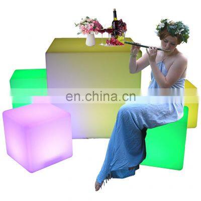 led ice cubes lights /cordless design plastic led lighted color changing glow cube bench outdoor furniture for event nightclub