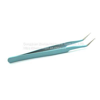 Professional Eyelash Grafting Tweezers High Precision Eyelash Hairdresser Special Flowering Tool Clip Blue photo-2
