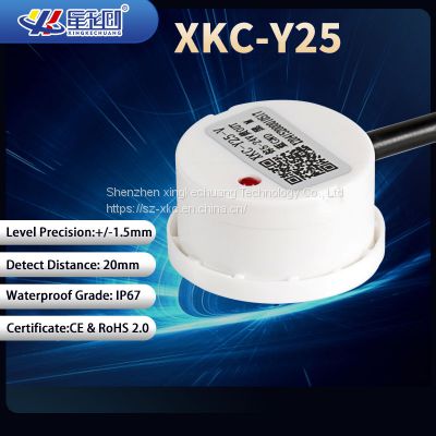 XKC-Y25 Non-contact Capacitive Induction Water Sensor Liquid Level Sensors for 0-20mm Thickness Flat Containers and Pipelines