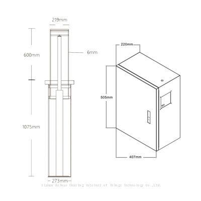 UPARK Road Block Safety Telescopic Automatic Barrier Stainless Steel With LED Light Control System Post Bollards photo-5