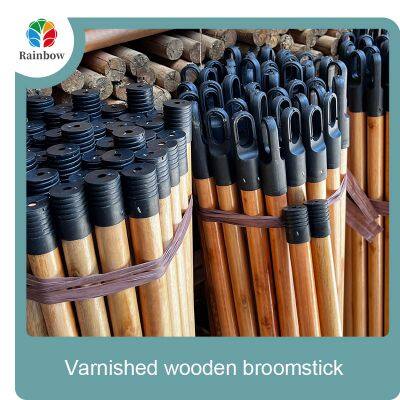 Escobas Fbrica En China Push Broom Parts Pole Lacquered Wooden Broomstick for Plastic Broom Household Item Cleaning Tools photo-4