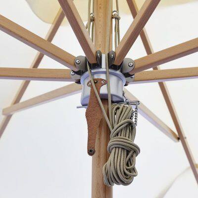 Heavy-duty Wooden Patio Umbrella, Luxury Double Pulley Cord, Garden Umbrella, Suitable for Commercial Customization. photo-4