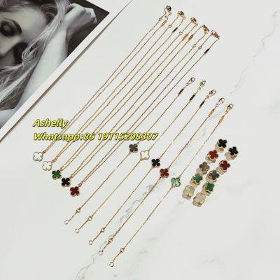 VCA 18K золото лавовый ожерелье с четырехлистной клевером