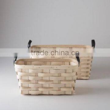 High quality best selling eco-friendly Rectangular Handmade Woven Bamboo Basket-Natural Color from Vietnam