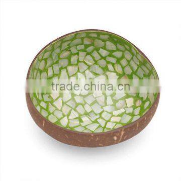 High quality best selling eco friendly lacquer mother of pearl inlay coconut bowl