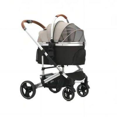 High Quality Foldable Aluminum Pet Carrier Stroller Easy to Use Dog Trolley Factory Direct
