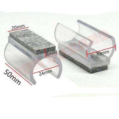 Rectangle U Shaped Chair Leg Tips Cap With Felt Pads,Furniture Feet Protectors Slide Smoothly Glides,Protect Hardwood Floor No Scratches No Noise photo-2