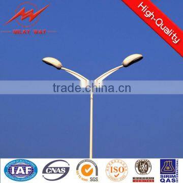 Double arm steel street lighting poles