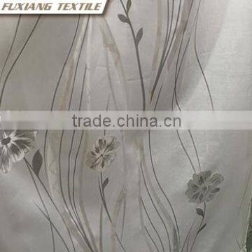 100% Polyester voile/dolly/microfiber/oxford/velvet leaves window curtain fabric