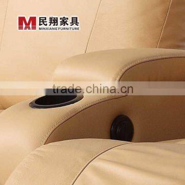 Home Theater Furniture, Blue Color Leather Home Theater Recliner Sofa photo-3