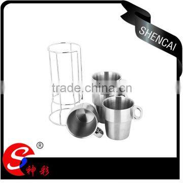 Guangdong Hardware Cups and Mugs/ 5pcs Blank Coffee Mug Set With Metal Rack photo-2