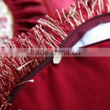 Noble Short Nap Fabric Sofa Cushion and Fringed Embroidered Decor Sofa Pillows photo-3