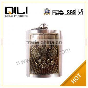 FDA Fancy 6oz custom big eagle flask with plate