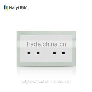 Electrical Wall Socket Haiyi Luxury UK BS Glass Panel 13A Double Wall Socket