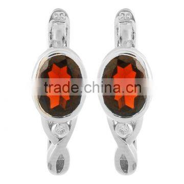 Red Oval Garnet Ring Earring Set photo-4