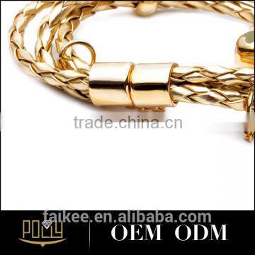 Fashionable 925 Sterling Silver & PU Hand Catenary Link Butterfly Custom Bracelet photo-2