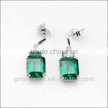 925 Stering Silver Created Emerald Set Hot Gemstone Jewelry