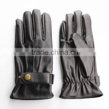 Cheap pu Leather Winter Gloves With Belt Buckle for Mens photo-2