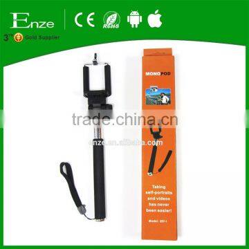 private label self-portrait monopod extendable selfie stick with bluetooth remote shutter