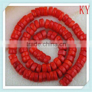 for sale natural red coral wheels beads