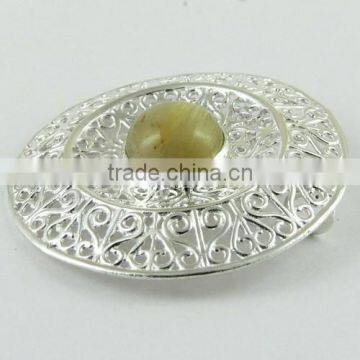 Beautiful Golden Rutile Pendant, Indian Jewelry Manufacturer, Silver Jewelry Exporter photo-3