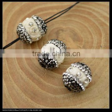 LFD-0055B Wholesale DIY Druzy Bone Connector Bead Pave Rhinestone Crystal Beads For Making Bracelet Jewelry Finding