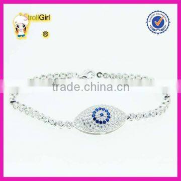 New Jewelry evil eye design custom bracelet wholesale fashion 925 silver cz bracelet