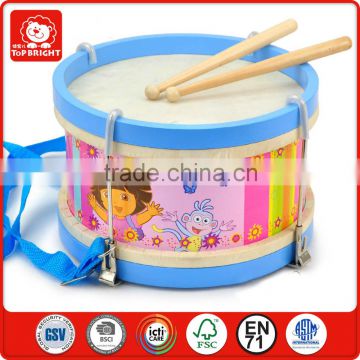 kids play toys brand goods lience oriental music instrument drum roundness wooden drum pad musical instruments dora