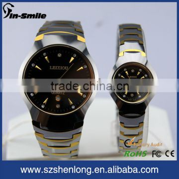 Couple Fashion Tungsten watch Quartz Wrist Black New Lover Watch