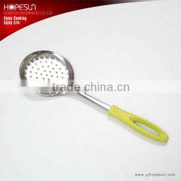 Food grade durable stainless steel kitchen skimmer with plastic handle                        
                                                                                Supplier's Choice