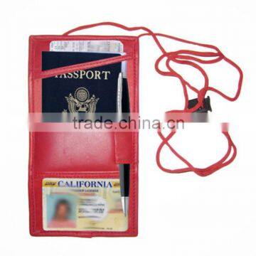 High Quality Fashion Red Travel Passport Holder Wallet With Pen Holder photo-2